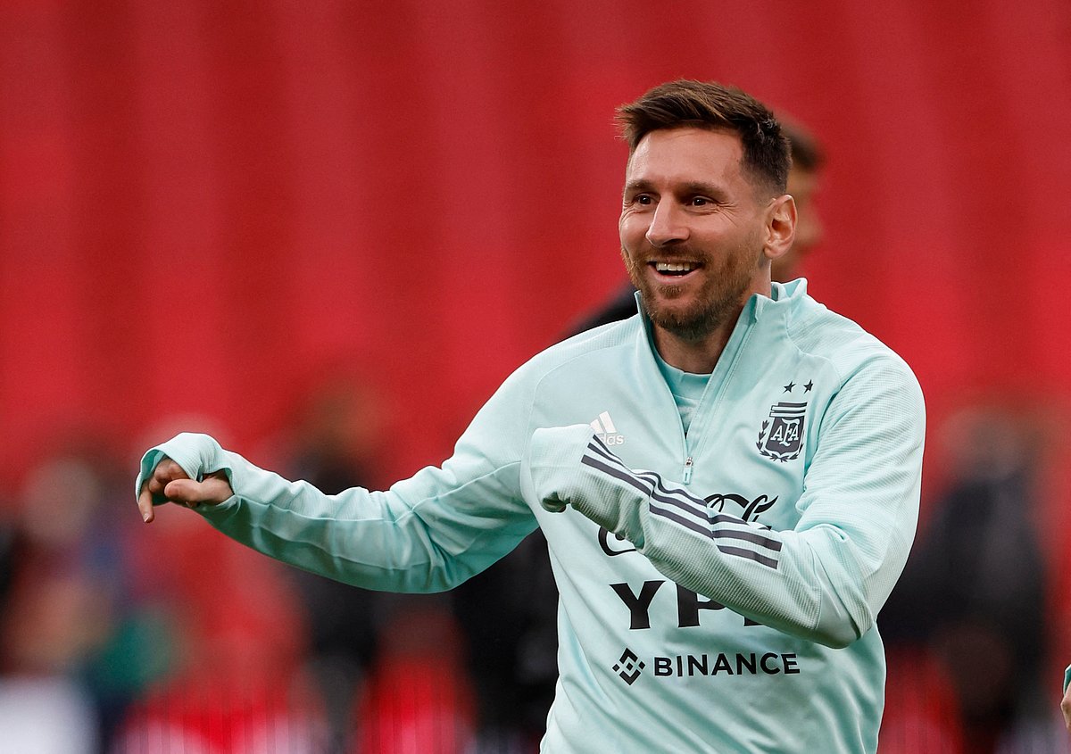 আর্জেন্টিনার অনুশীলনে লিওনেল মেসি