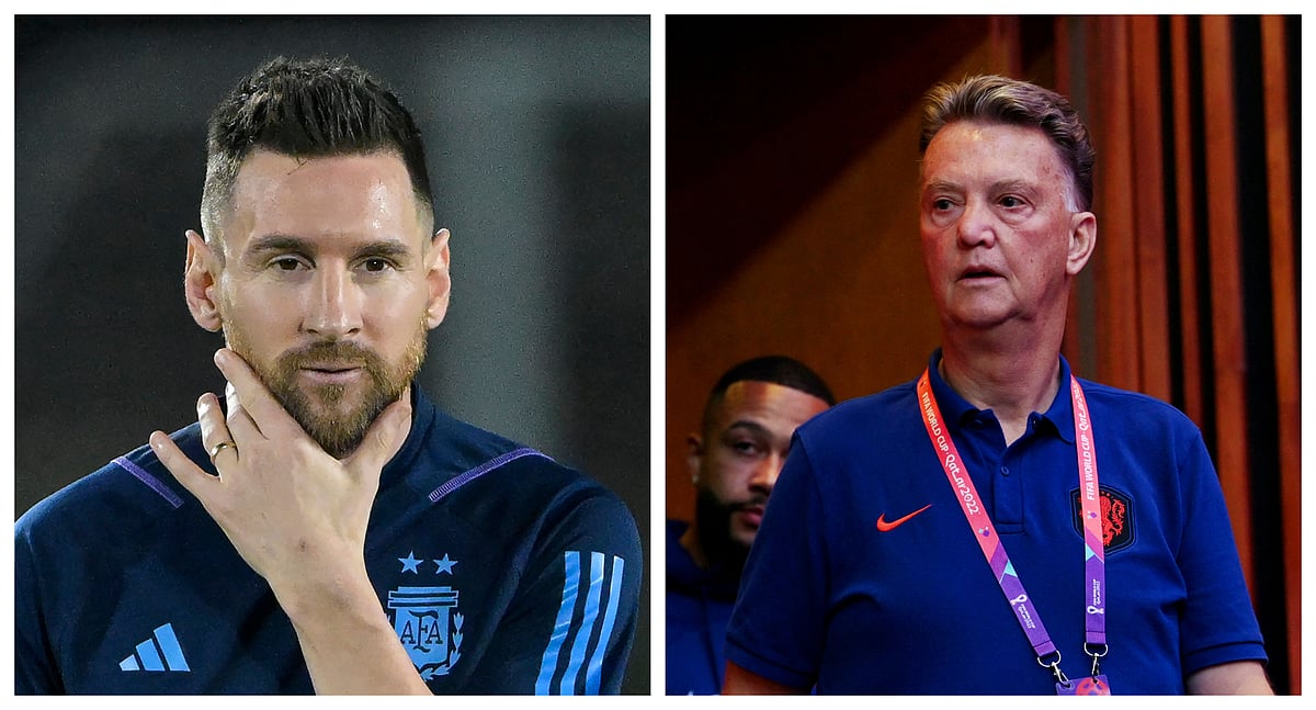 আর্জেন্টিনা তারকা লিওনেল মেসি ও নেদারল্যান্ডসের কোচ লুই ফন গাল