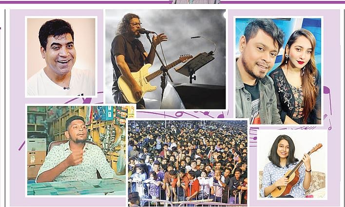 তুলনামূলক মৌলিক গান কম থাকলেও এ বছর কনসার্টের আয়োজন জমজমাট আসর ছিল। পুরোনো গান নতুন করে আলোচনায় ছিল বছরের বিভিন্ন সময়ে। কোলাজ