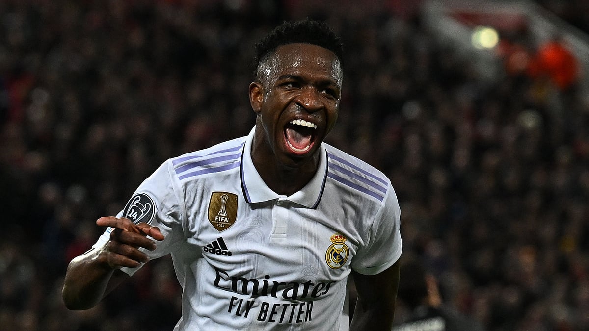 লিভারপুলের বিপক্ষে প্রথম লেগে ২ গোল করেছিলেন রিয়াল মাদ্রিদের ব্রাজিলিয়ান উইঙ্গার ভিনিসিয়ুস জুনিয়র