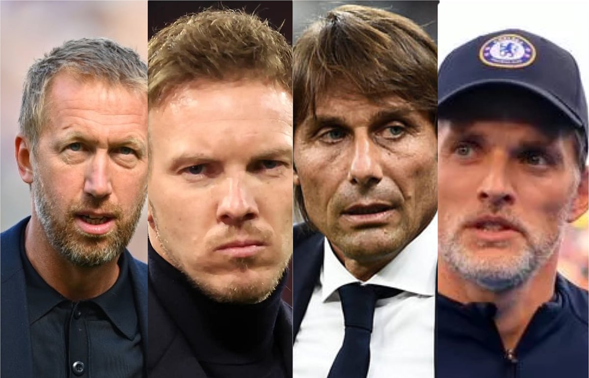 ২০২২–২৩ মৌসুমে ছাঁটাই হওয়া কোচদের কয়েকজন। বাঁ থেকে গ্রাহাম পটার, ইউলিয়ান নাগলসমান, আন্তনিও কন্তে ও টমাস টুখেল।