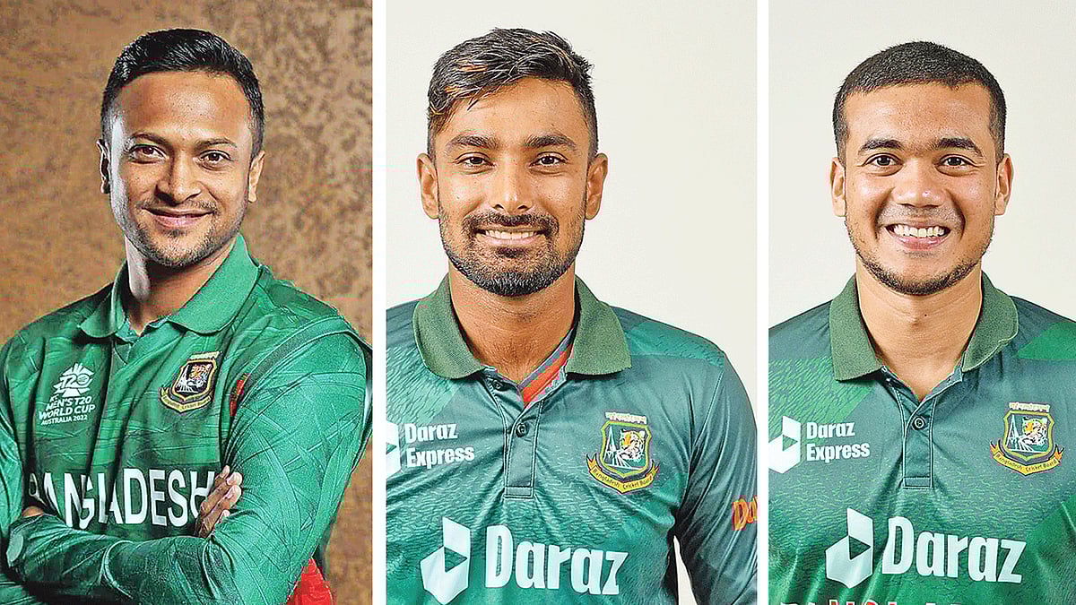 সাকিব আল হাসান, লিটন দাস ও তাসকিন আহমেদ