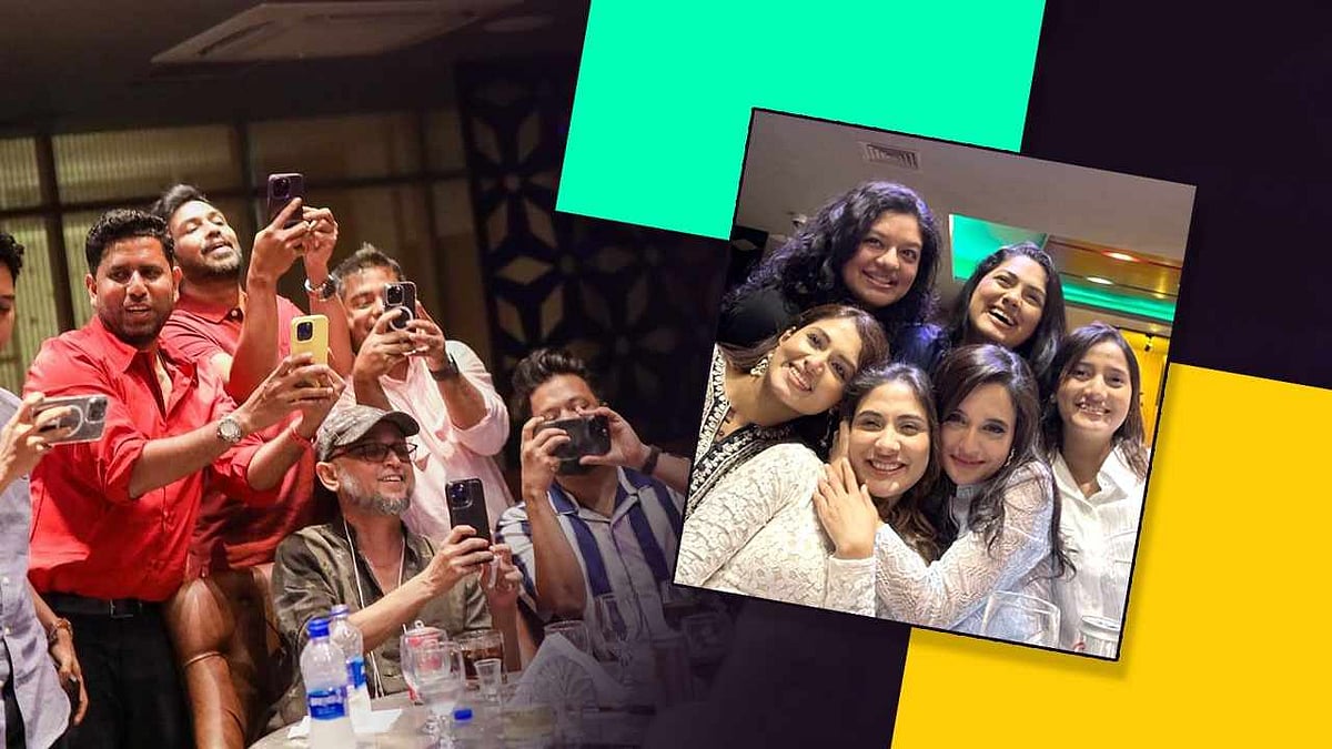 মোস্তফা সরওয়ার ফারুকী ও নুসরাত ইমরোজ তিশা দম্পতির বিয়ের ১৩ বছর পূর্তি উদ্যাপনের একটি মুহূর্ত