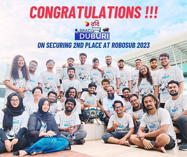 রোবোসাব ২০২৩- এ রানার আপ হয়েছে স্বয়ংক্রিয় ডুবোযান ব্র্যাকইউ ডুবুরি