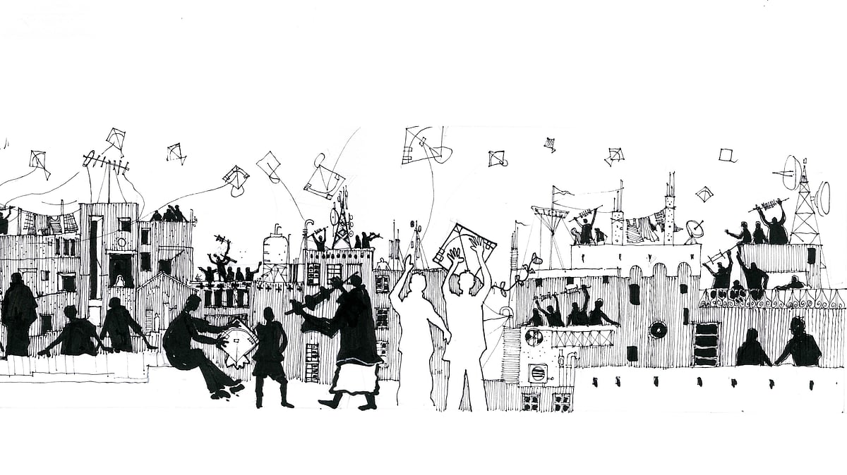 শিল্পীর চোখে পুরান ঢাকার ছাদ কালচার