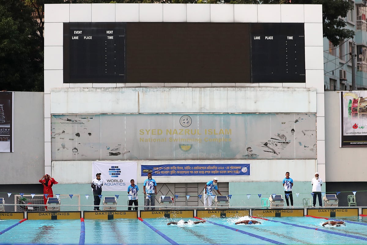 এখনো অচল মিরপুর সুইমিং কমপ্লেক্সের ইলেকট্রনিক স্কোরবোর্ড