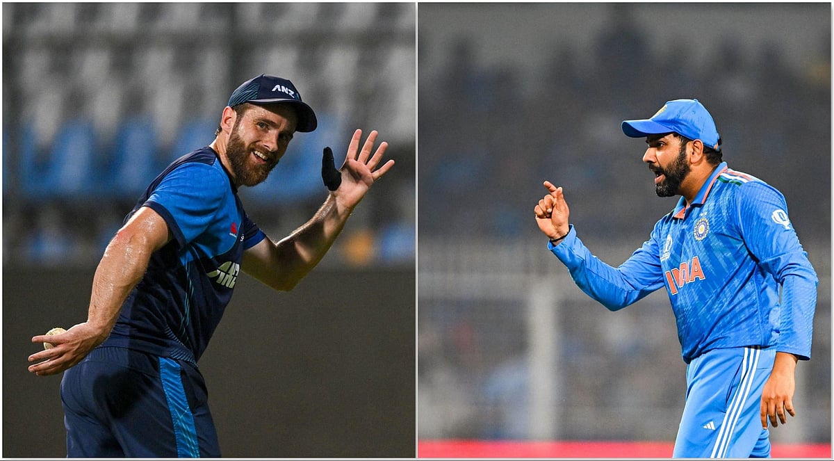 নিউজিল্যান্ড অধিনায়ক কেইন উইলিয়ামসন ও ভারত অধিনায়ক রোহিত শর্মা।