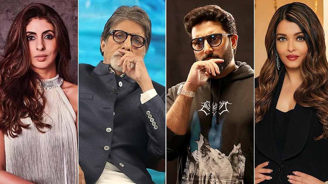 শ্বেতা বচ্চন, অমিতাভ বচ্চন, অভিষেক বচ্চন ও ঐশ্বরিয়া রাই। ইনস্টাগ্রাম থেকে