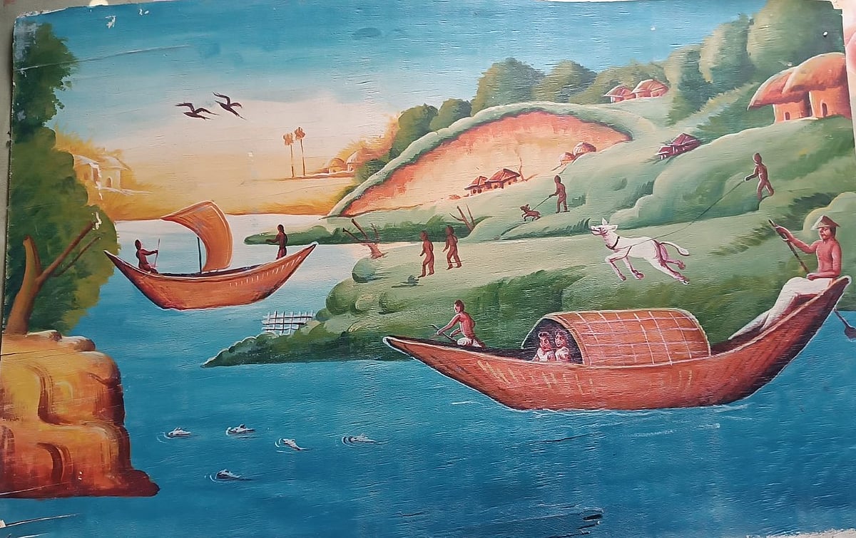 নাসিমা আক্তারের আঁকা একটি রিকশাচিত্র