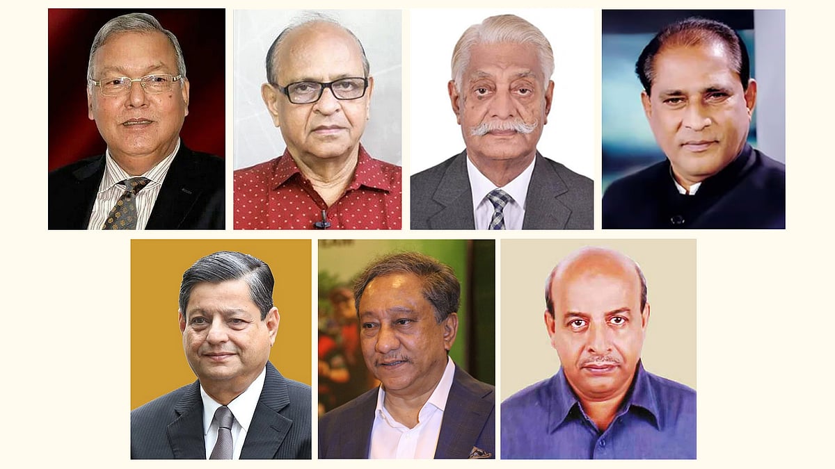 (উপরে বাঁ থেকে) মো. আব্দুস শহীদ, সামন্ত লাল সেন, আবদুস সালাম, মো. আবদুর রহমান; (নিচে বাঁ থেকে) র আ ম উবায়দুল মোকতাদির চৌধুরী, নাজমুল হাসান ও মো. জিল্লুল হাকিম। এঁরা সবাই পূর্ণ মন্ত্রী হিসেবে প্রথমবারের মতো মন্ত্রিসভার সদস্য হচ্ছেন