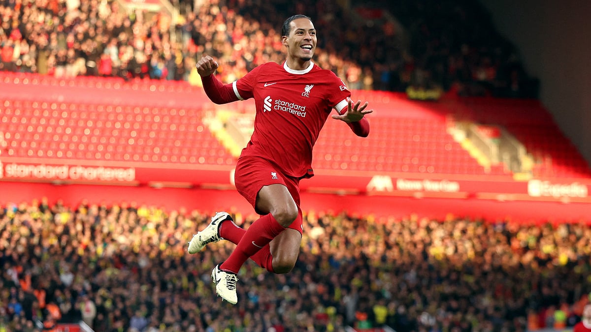 লিভারপুলকে চতুর্থ গোল এনে দেওয়ার পর যেন ভার্জিল ফন ডাইক