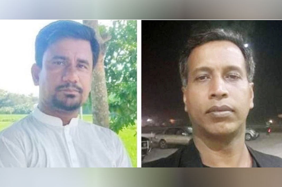 মোটরসাইকেল চুরির মামলায় কারাগারে যাওয়া দুই ইউপি সদস্য আলী আশরাফ (বামে) ও গোলাম কিবরিয়া