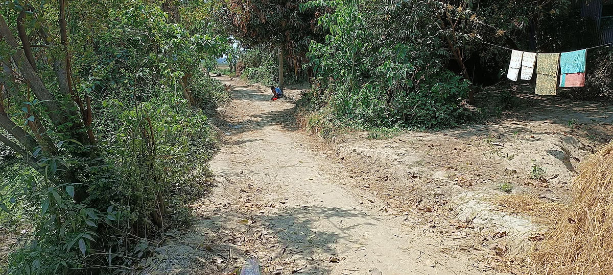 পাবনার সাঁথিয়ার পাটগাড়ি গ্রামের সড়ক নির্মাণের মাটি খোঁড়াখুঁড়ি করে ফেলে রাখা হয়েছে। সম্প্রতি তোলা ছবি