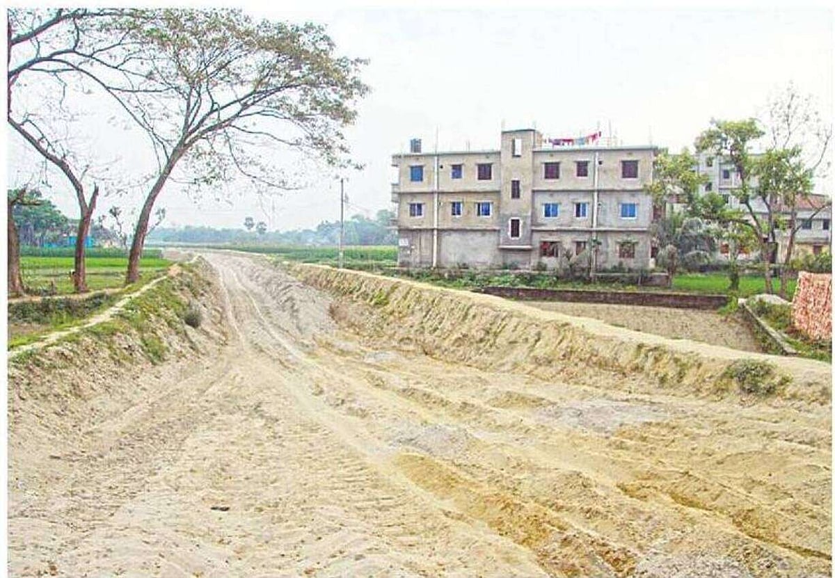 পাকুন্দিয়ায় বাইপাস সড়ক নির্মাণের কাজে বাধা দেওয়ার অভিযোগ ছাত্রলীগের বিরুদ্ধে। গতকাল বিকেলে কিশোরগঞ্জের পাকুন্দিয়া আদর্শ মহিলা কলেজের পেছনে