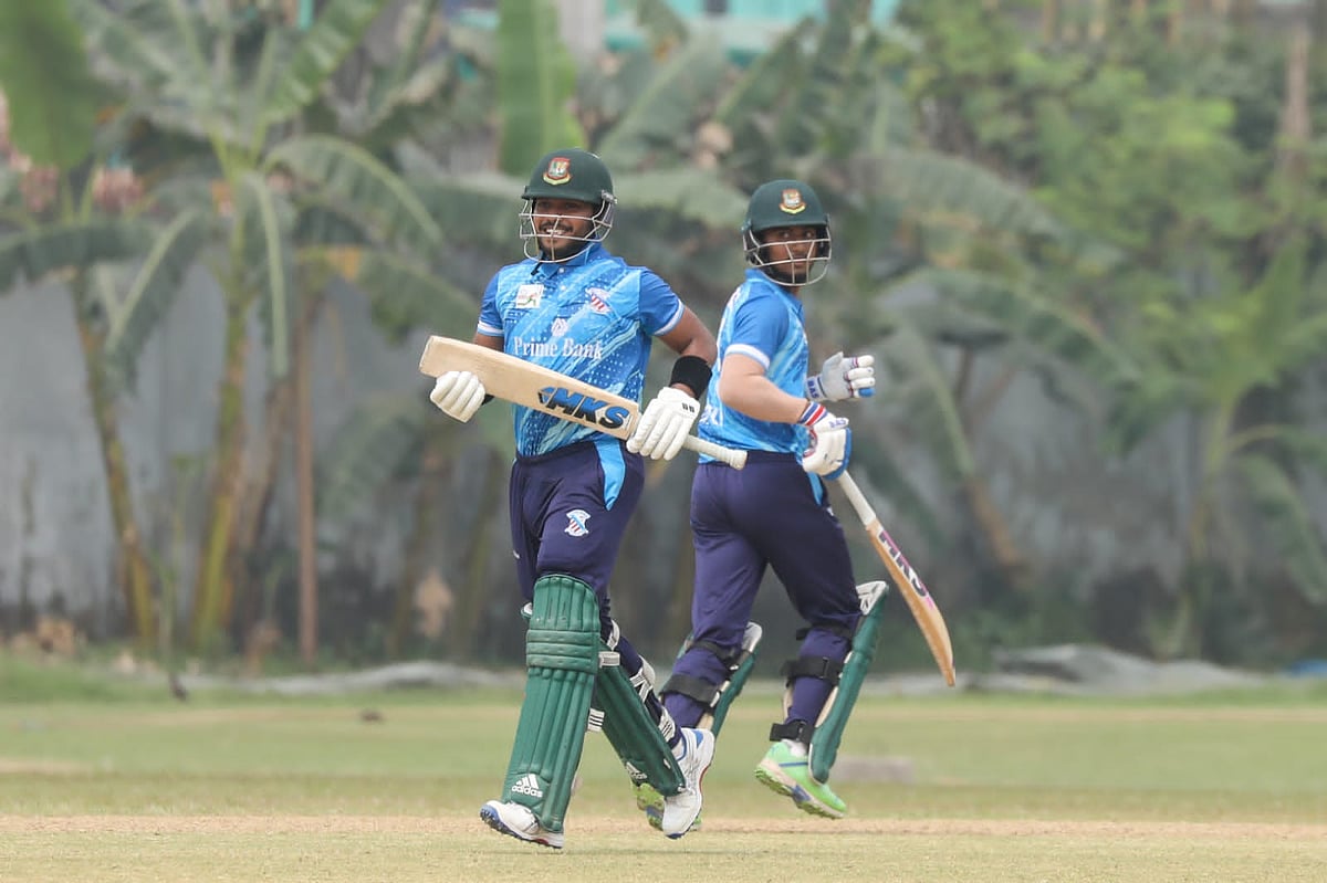 ২৪৬ রানের ওপেনিং জুটি গড়েন পারভেজ হোসেন (বাঁয়ে) ও শাহাদাত হোসেন