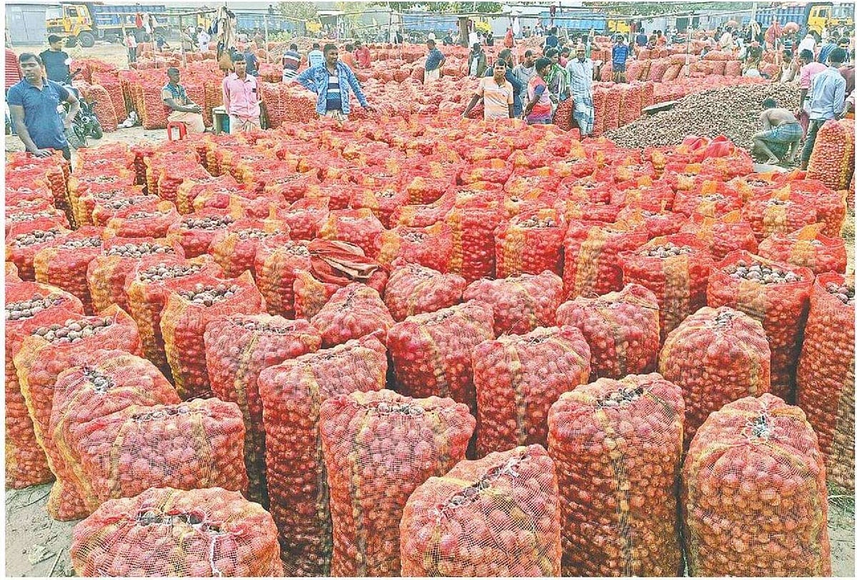 গত এক সপ্তাহে পেঁয়াজের দাম ব্যাপক হারে কমেছে। পাবনার বিভিন্ন হাটে মানভেদে প্রতি মণ পেঁয়াজ বিক্রি হচ্ছে ১৫০০ থেকে ২০০০ টাকায়। গতকাল পাবনার সুজানগর উপজেলার পেঁয়াজের হাটে