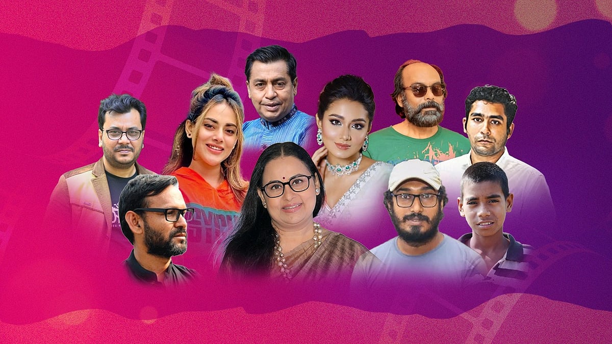 চলচ্চিত্র ও ওয়েব ফিল্ম বিভাগে চূড়ান্ত মনোনয়ন পাওয়া শিল্পী ও কলাকুশলীরা। কোলাজ