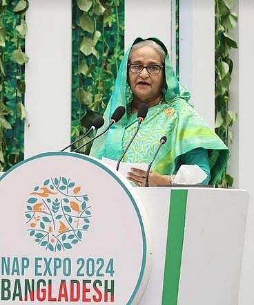 প্রধানমন্ত্রী শেখ হাসিনা। ঢাকা, ২২ এপ্রিল