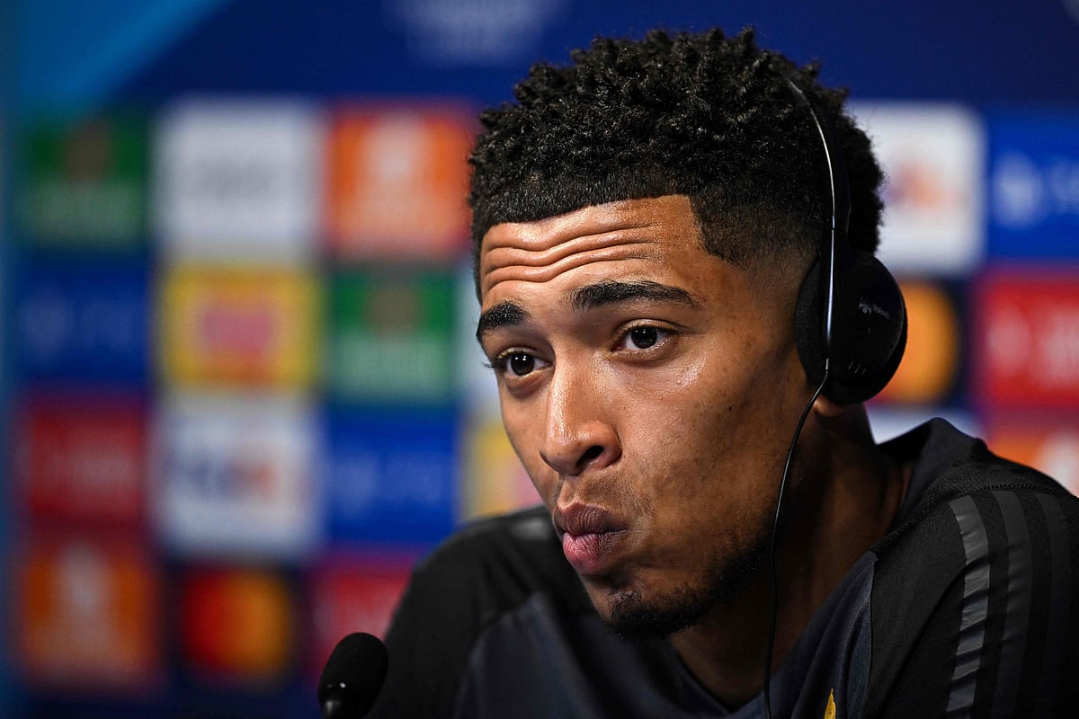 সংবাদ সম্মেলনে জুড বেলিংহাম। গতকাল ইতিহাদ স্টেডিয়ামে