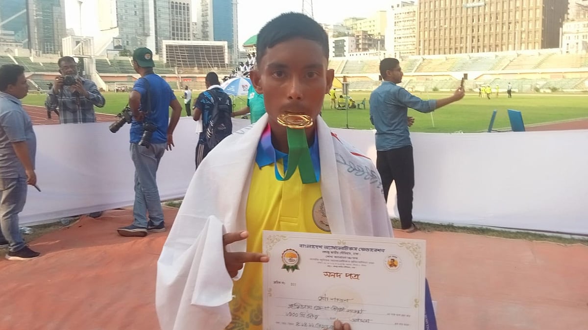 জাতীয় জুনিয়র অ্যাথলেটিকসে রেকর্ড গড়েছেন কুড়িগ্রামের মোহাম্মদ শাওন