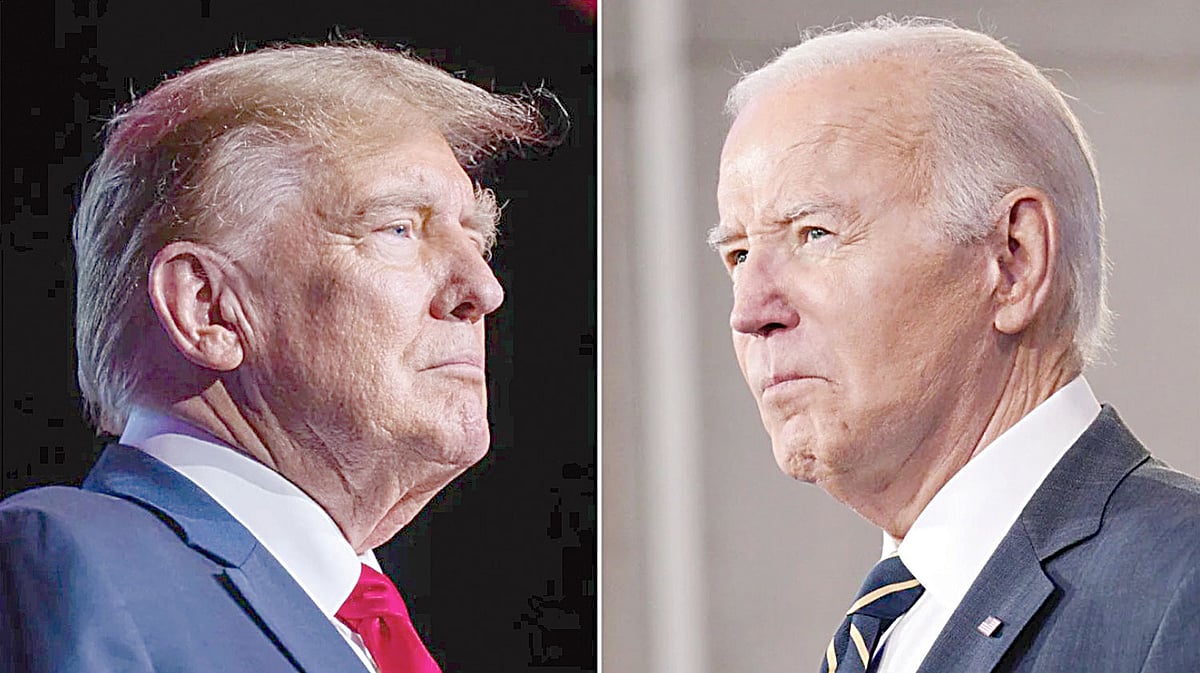 মার্কিন প্রেসিডেন্ট নির্বাচনে রিপাবলিকান প্রার্থী ডোনাল্ড ট্রাম্প ও ডেমোক্রেটিক প্রার্থী জো বাইডেন