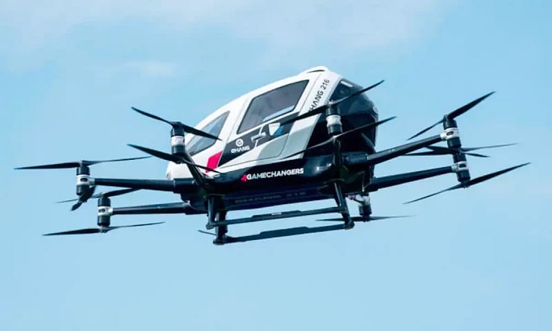 ড্রোন ট্যাক্সির পরীক্ষা চালানো হয় ২০১৯ সালে