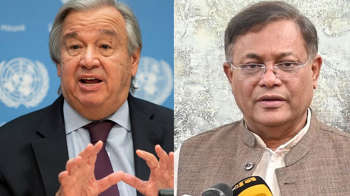 আন্তোনিও গুতেরেস ও হাছান মাহমুদ