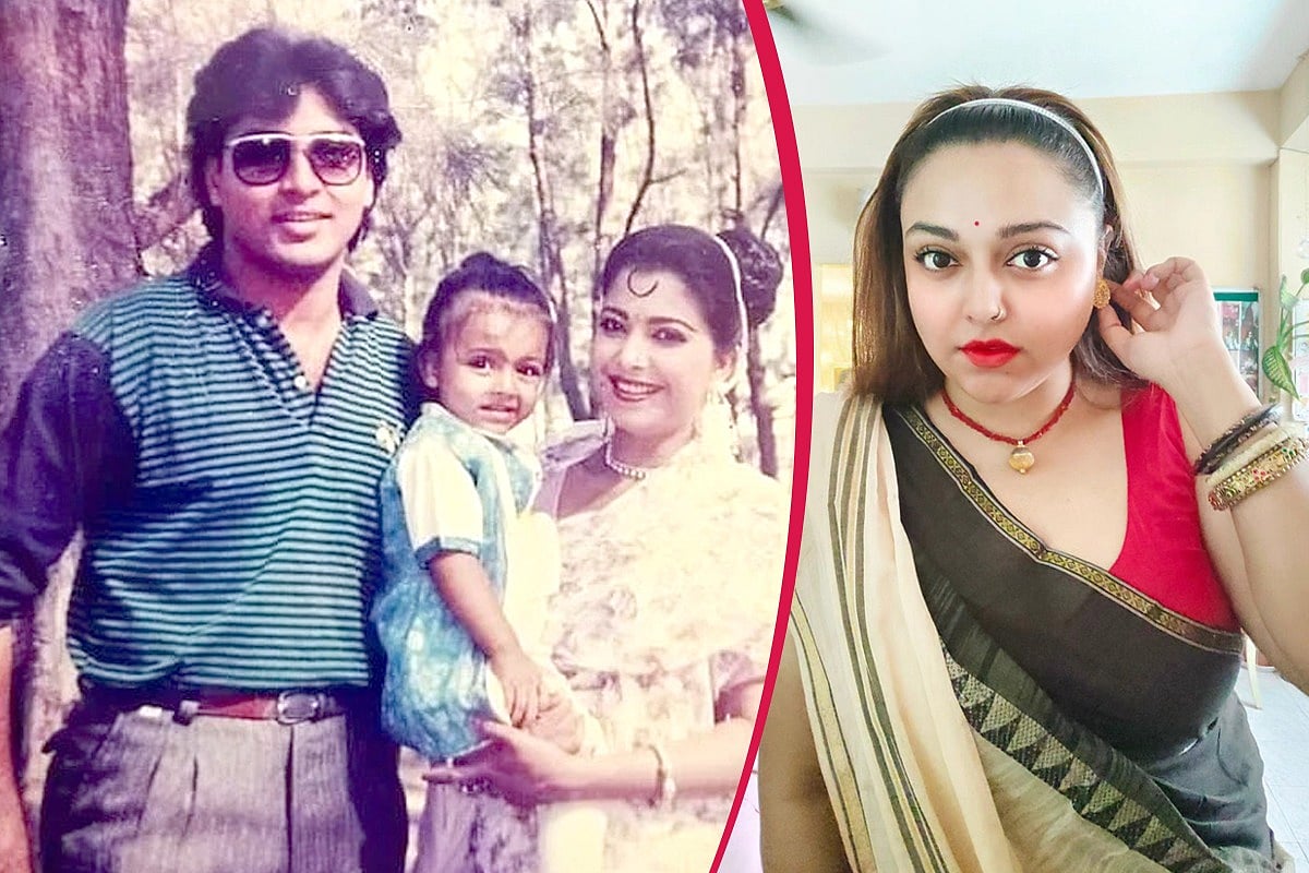 মা–বাবার সঙ্গে লামিয়া। ছবি: ফেসবুক