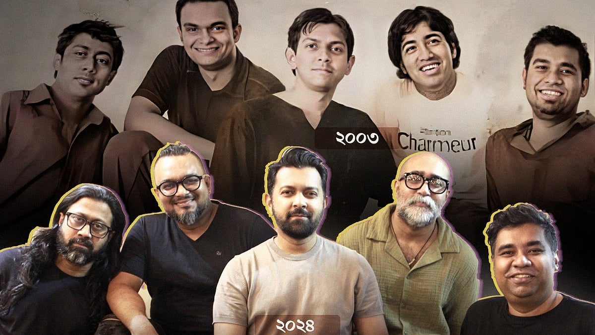 ২১ বছর আগে তোলা ব্ল্যাকের পুরোনো লাইনআপের ছবি ‘রিক্রিয়েট’ করা হয়েছে। দুই ছবিই তুলেছেন আলোকচিত্রী খাদেমুল ইনসান