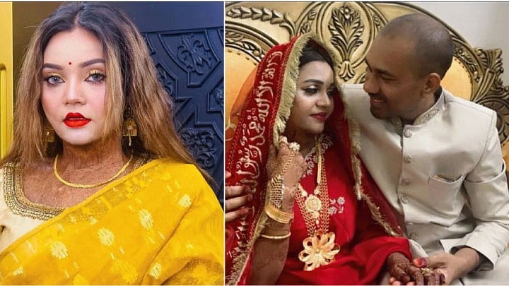 শুক্রবার সবাইকে চমকে দিয়ে বিয়ের পিঁড়িতে বসেন গায়িকা, অভিনেত্রী ও উদ্যোক্তা বর্ষা, বর চিত্রনায়ক রাসেল