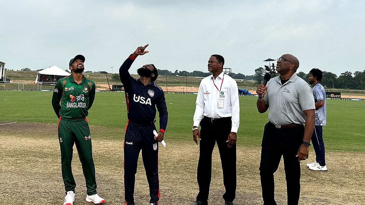 যুক্তরাষ্ট্র সিরিজের তৃতীয় ম্যাচে টসের সময় দুই দলের অধিনায়ক