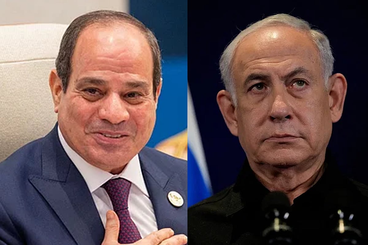 মিসরের প্রেসিডেন্ট আবদেল ফাত্তাহ আল-সিসি ও ইসরায়েলি প্রধানমন্ত্রী বেনিয়ামিন নেতানিয়াহু