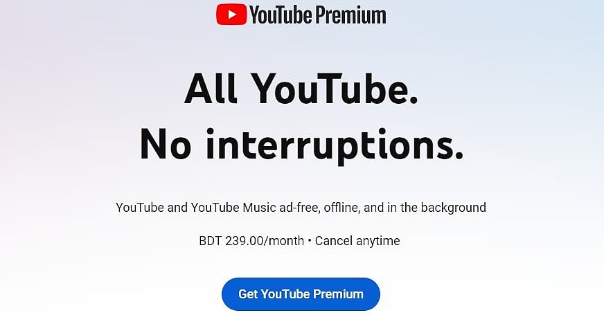 ভিপিএনের মাধ্যমে প্রিমিয়াম সংস্করণের নিবন্ধন ঠেকাতে নতুন উদ্যোগ নিয়েছে ইউটিউব