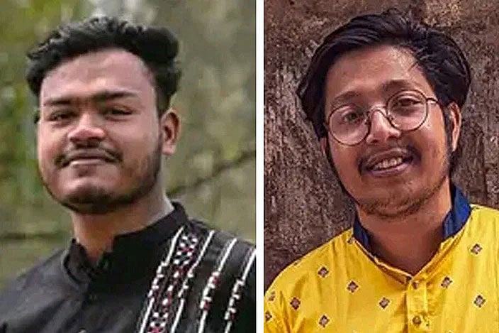 নিহত তৌফিক হোসাইন ও শান্ত সাহা
