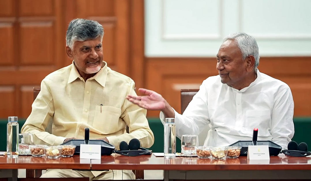 নীতীশ কুমারের সঙ্গে অন্ধ্রপ্রদেশের চন্দ্রবাবু নাইডু (বাঁয়ে)