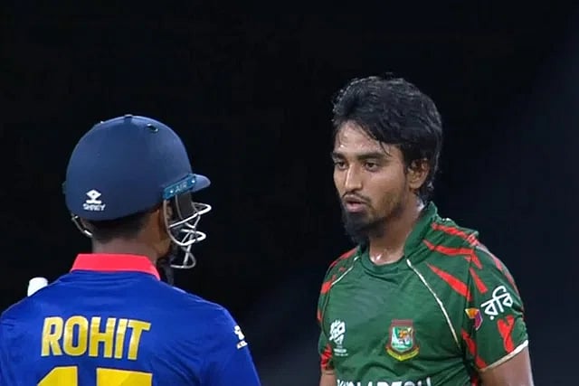 নেপাল অধিনায়ক রোহিত পৌড়েলের সঙ্গে উত্তপ্ত বাক্যবিনিময় হয়েছিল তানজিমের
