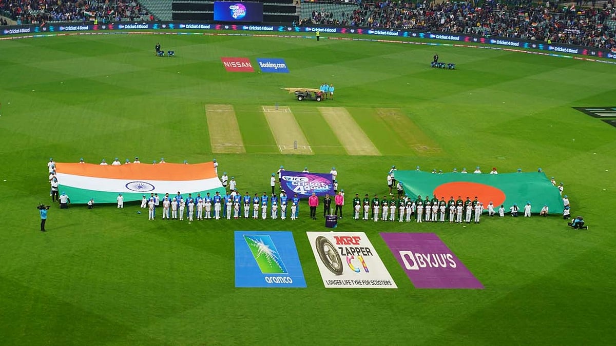 বিশ্বকাপে বাংলাদেশ–ভারতের জাতীয় সংগীতের মুহূর্ত