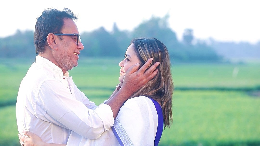 ‘ক্ষমা করে দিয়ো’ নাটকে জাহিদ হাসান ও ভাবনা। ছবি: বৈশাখী টিভির সৌজন্যে