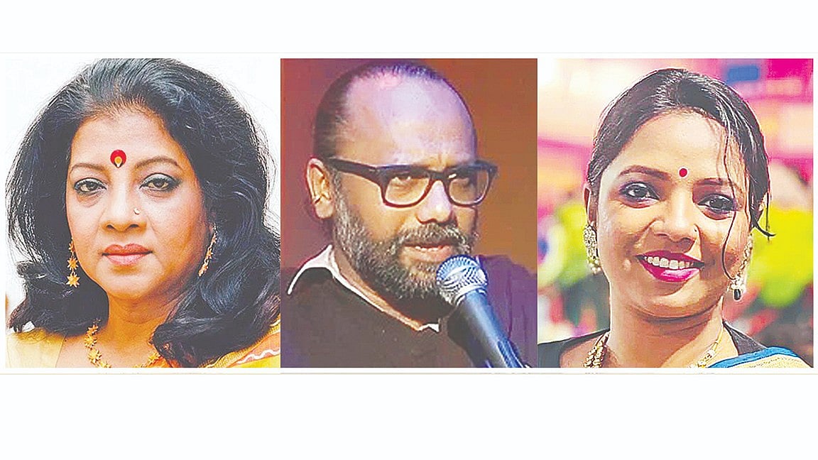 ফাতেমা তুজ জোহরা, তানভীর আলম সজীব ও প্রিয়াঙ্কা গোপ। কোলাজ