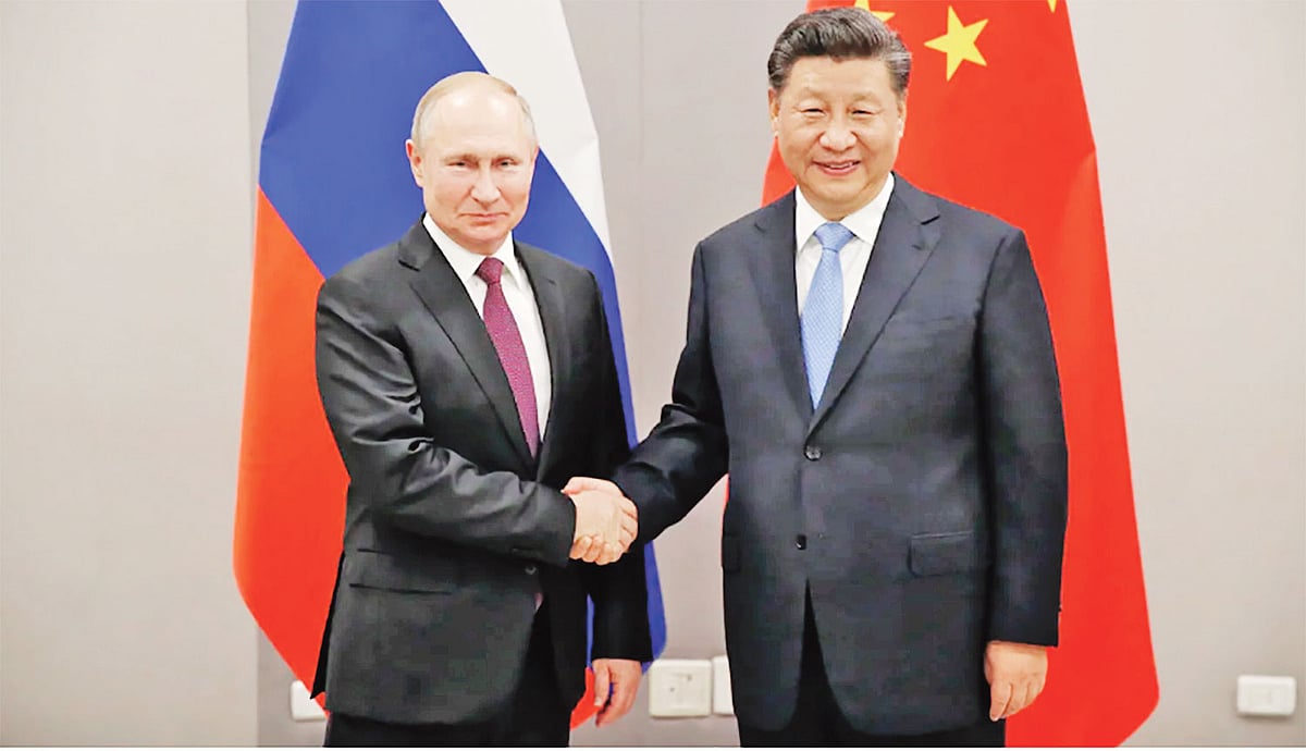 রাশিয়ার প্রেসিডেন্ট ভ্লাদিমির পুতিন ও চীনের প্রেসিডেন্ট সি চিন পিং