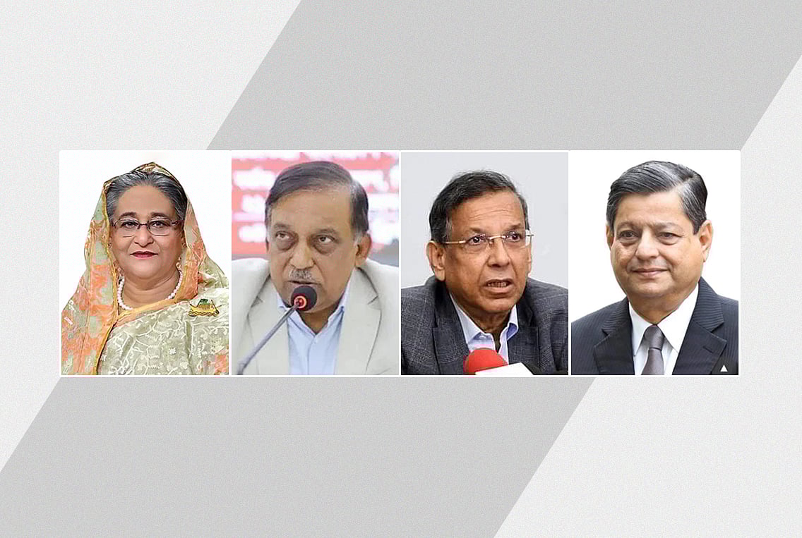 শেখ হাসিনা, আসাদুজ্জামান খান, আনিসুল হক ও উবায়দুল মোকতাদির চৌধুরী