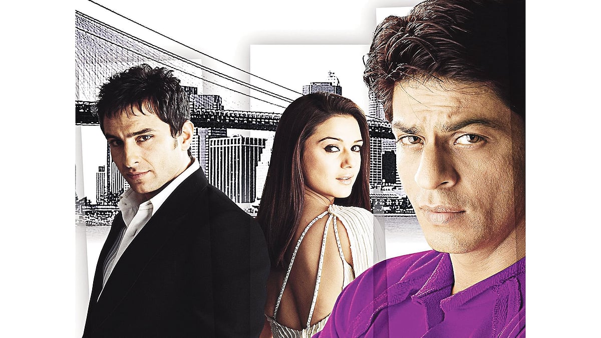 কাল হো না হো ছবিতে সাইফ আলী খান, প্রীতি জিনতা ও শাহরুখ খান