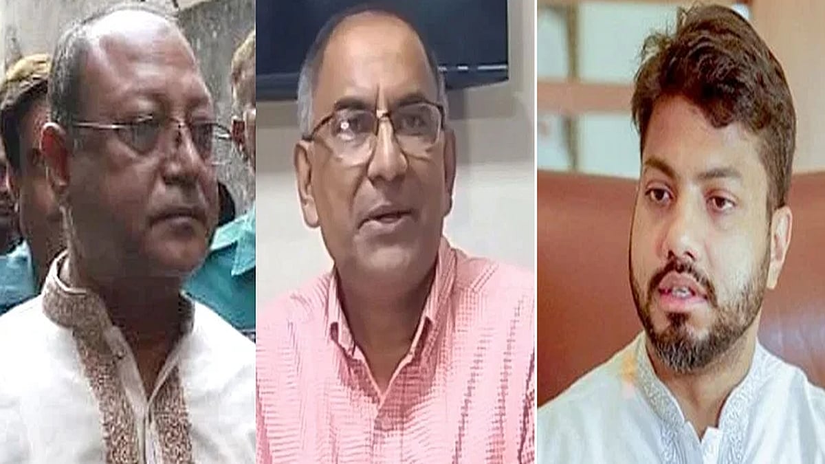 (বাঁ থেকে) অবসরপ্রাপ্ত লেফটেন্যান্ট জেনারেল চৌধুরী হাসান সারওয়ার্দী, মিয়া আরেফি ও ইশরাক হোসেন