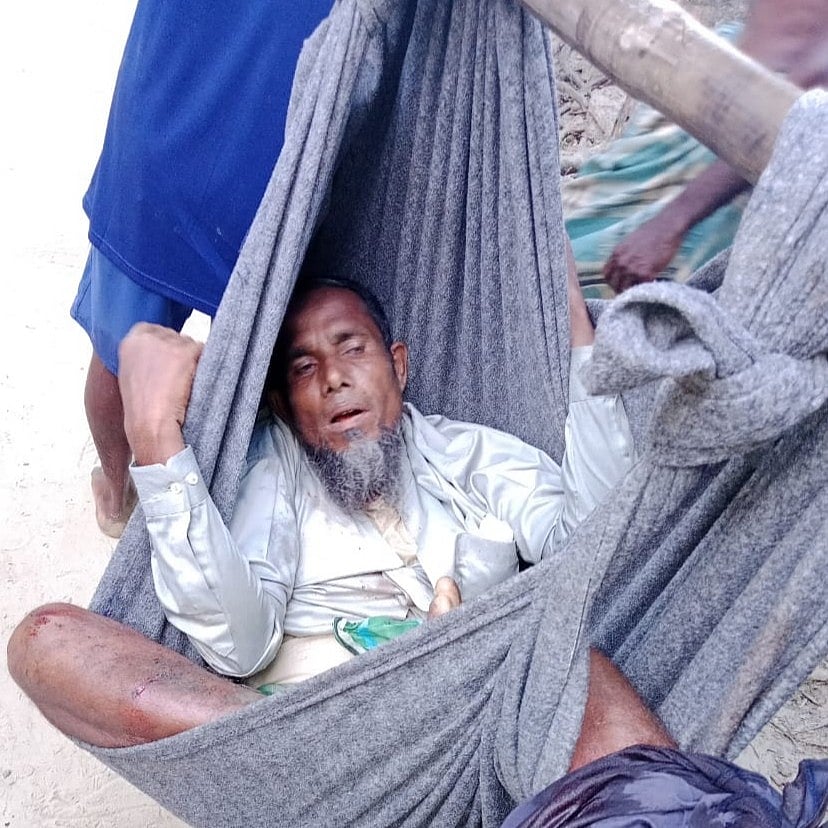 নাইক্ষ্যংছড়ি সীমান্তে স্থলমাইন বিস্ফোরণে আহত রোহিঙ্গা মো. লেদু