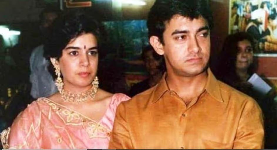 আমির খান ও  রীনা দত্ত। ছবি: ফেসবুক