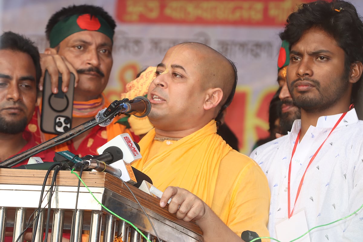 সম্মিলিত সনাতনী জাগরণ জোটের মুখপাত্র চিন্ময় কৃষ্ণ দাস ব্রহ্মচারী