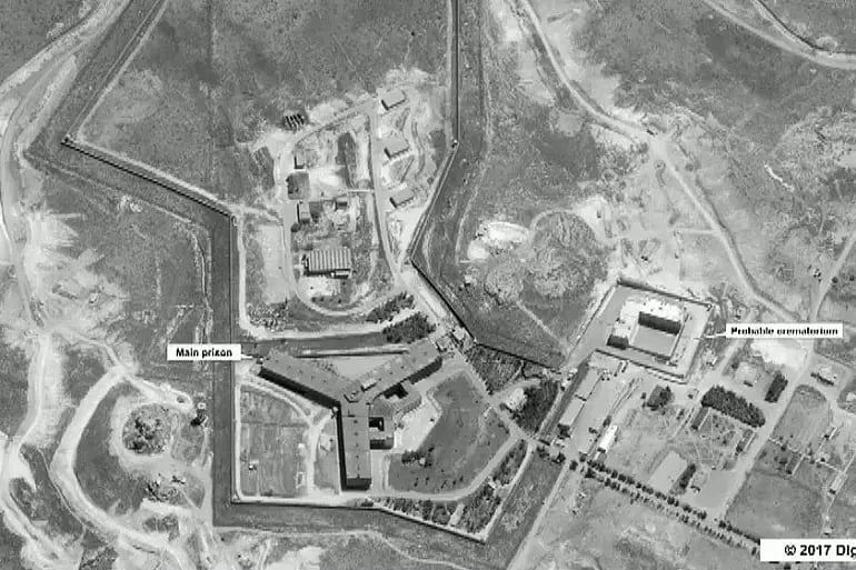 দামেস্কের কুখ্যাত সেদনায়া কারাগারের স্যাটেলাইট ইমেজ