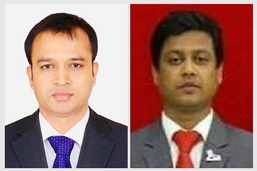 মো. আবুবকর সরকার (বাঁয়ে) ও মো. তুহিন হোসেন