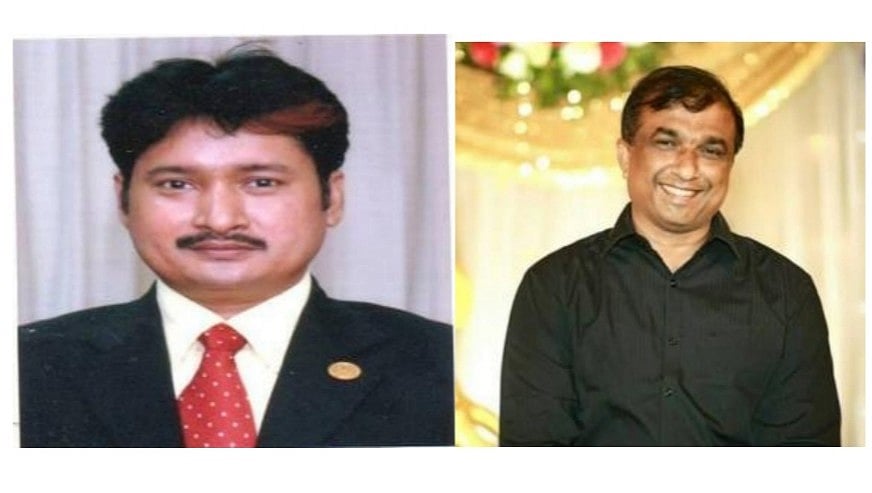 অধ্যাপক খান মইনুদ্দিন আল মাহমুদ (বাঁয়ে) ও মো. মাসুদ খান