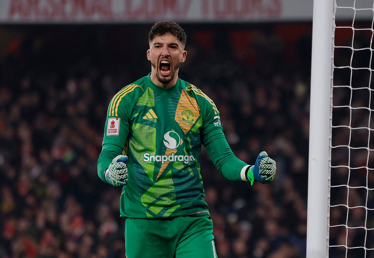 টাইব্রেকারে কাই হাভার্টজের পেনাল্টি ঠেকানোর পর ম্যানচেস্টার ইউনাইটেডের আলতায় বায়িনদির